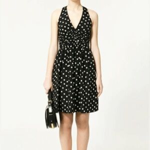 (T3)INC International Concepts Halterneck dress with black an white polka dots,M
